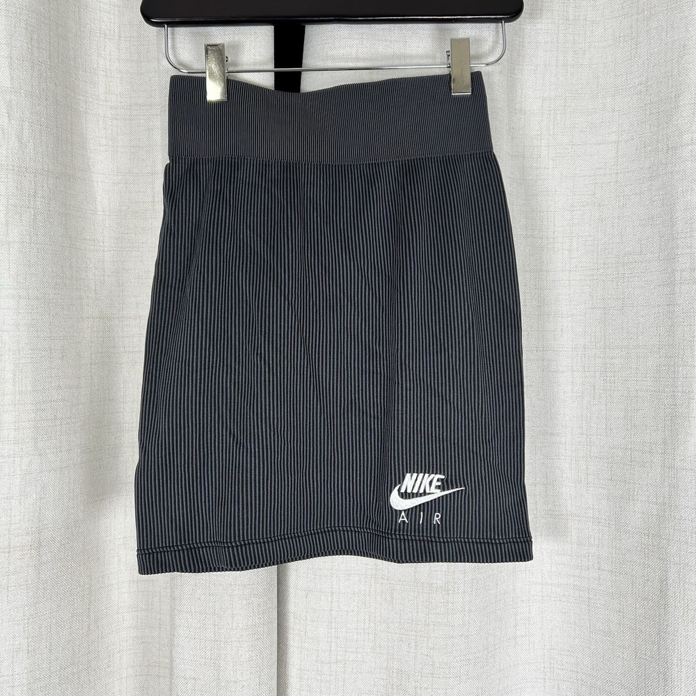 NEW! Nike Sportswear Air Ribbed‎ Mini Tight Stretchy Skirt Black XS CA9343-010